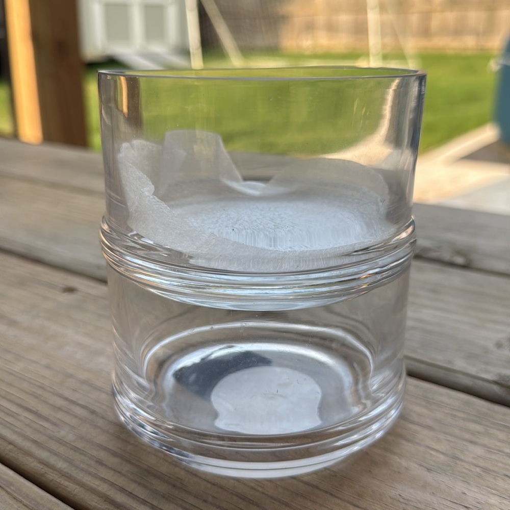 NWT (2) Target Tiered Stackable Covered Clear Glass Jars Bowls 4” x 3”